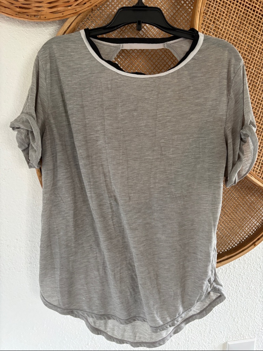 Free People Movement Open Back Lightweight Gray Scoop Neck Women's Top Small